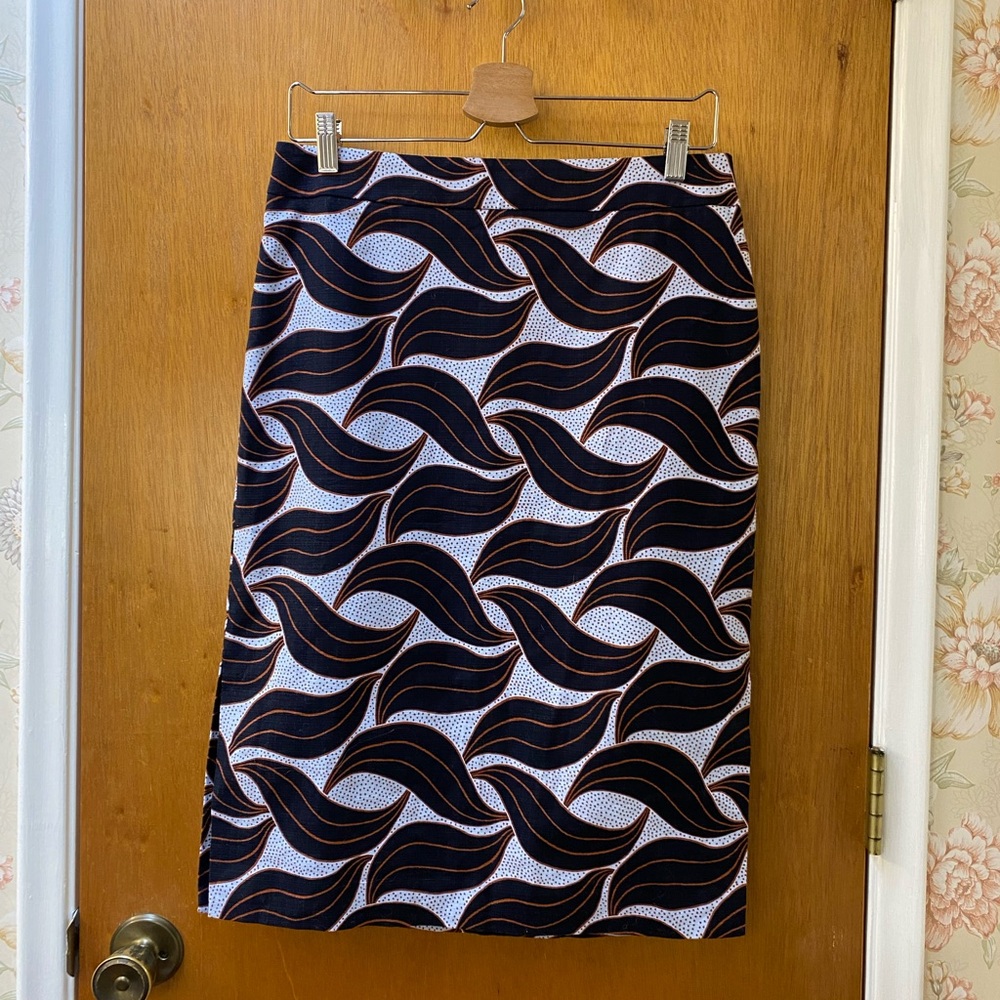 Ann Taylor NWT Linen Pencil Skirt Navy Blue